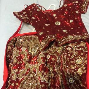 Maroon Lehenga, mermaid shape, Size Small